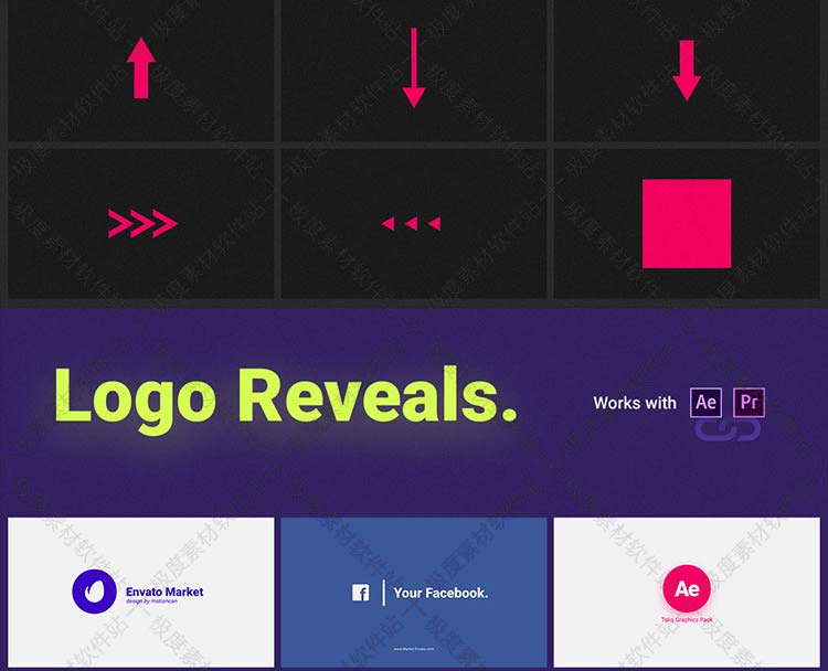 AE Pr预设模板 转场排版图表文字标题呼出说明商品展示动画素材库升级版 V1.3.1