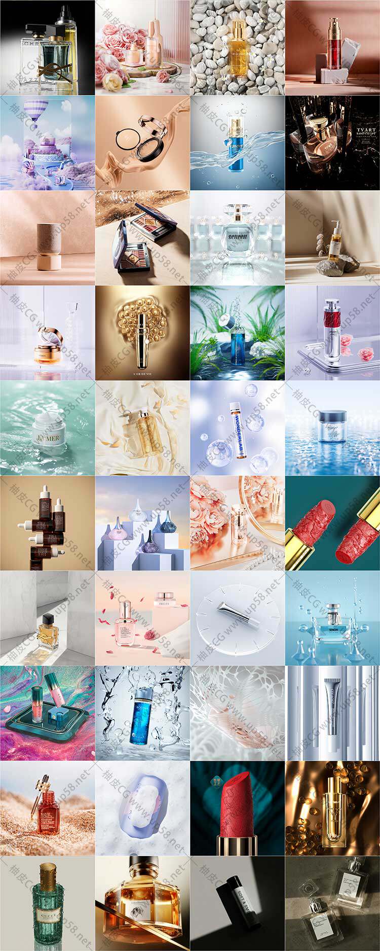 高质量C4D / Redshift化妆品3D场景及动画预设一键渲染素材包