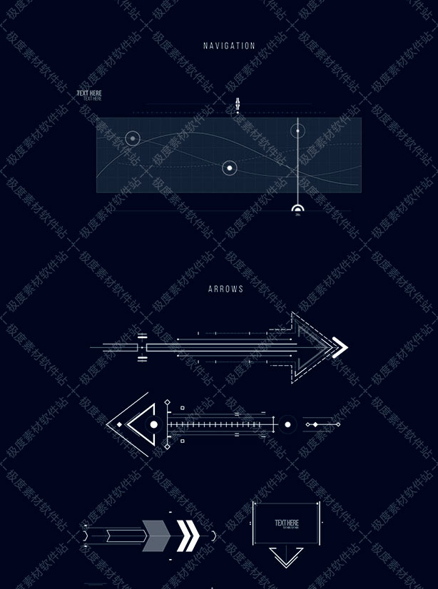 AE模板 科技感人体医学军事HUD指示线标题界面UI动画元素V1.5