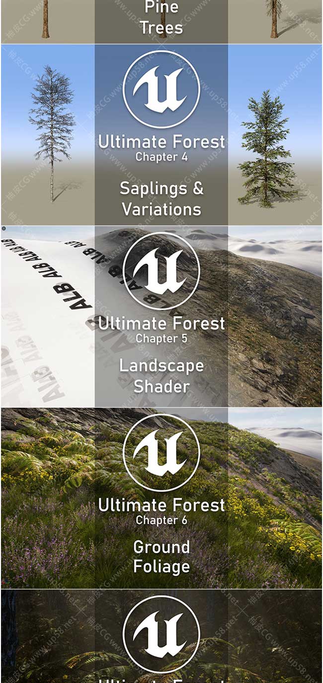 Unreal Engine创建植被纹理地形森林环境全流程视频教程
