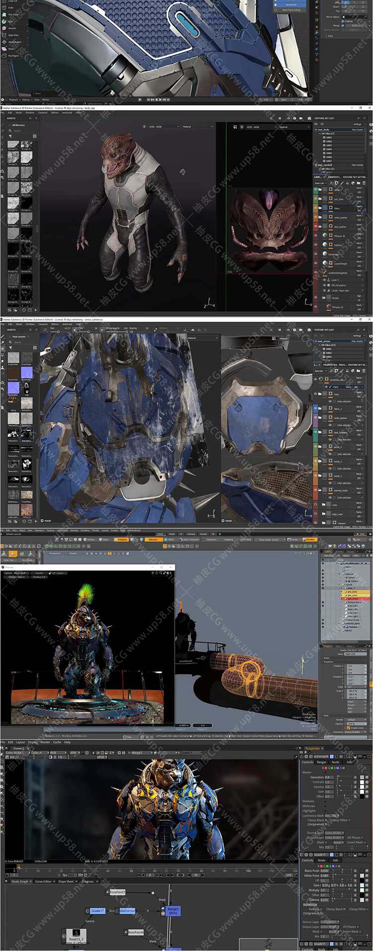 ZBrush数字雕刻游戏高质量3D角色模型视频教程(中文字幕)