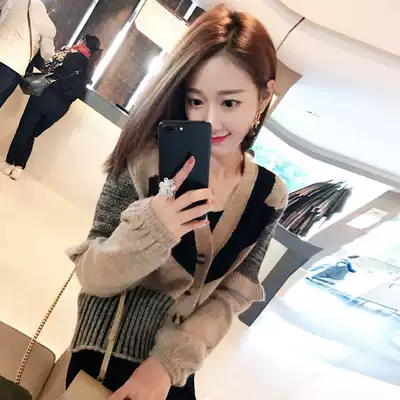 European station 2021 autumn new suit female retro lazy wind sweater cardigan jacket hip skirt two-piece suit