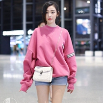 European station 2021 autumn new fashion brand pink sweater women long sleeve collar loose Korean lazy wind jacket