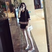 European station 2021 new summer Korean suit women age reduction temperament pants wide leg pants slim fashion two-piece set