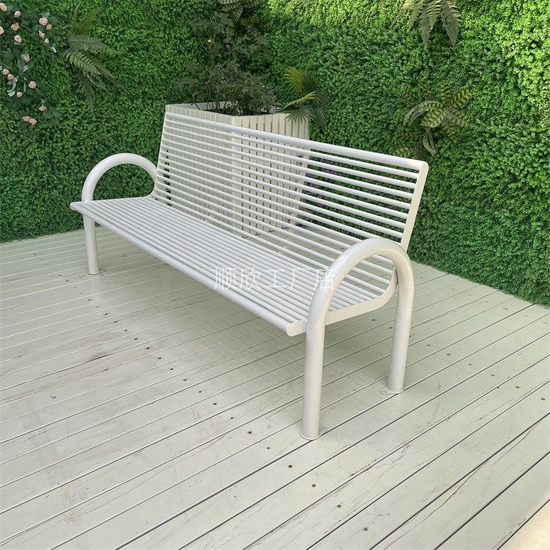 Park chair Outdoor bench Bench Outdoor courtyard Cast iron leisure bench Seat Backrest chair Balcony chair