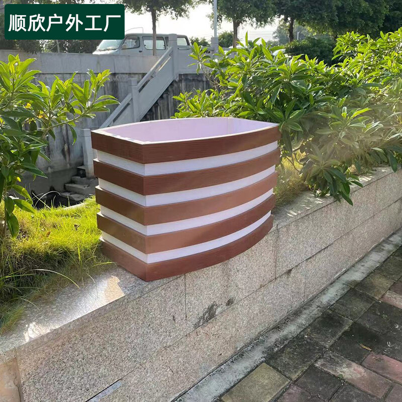 PVC Flower Case Custom Outdoor Road Greening Isolated Flower Case Flower Shelf Fencing Municipal Composition One Bucket One Chain Flower Pot