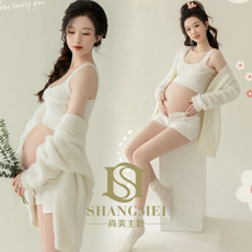 Платье для береемнных 影楼工作室新款孕妇唯美休闲针织美搭孕妈艺术照写真主题摄影服装