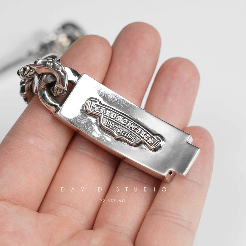 david 925 sterling silver Luo Xin cross insert coarse mine bracelet couple Gao forced ins men's net red