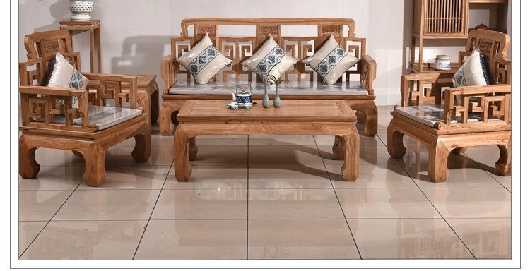 Trung Quốc Ming và Qing Shixiang mới sofa gỗ rắn căn hộ nhỏ phòng khách đồ gỗ nội thất phòng khách sẵn sàng Cũ Elm - Ghế sô pha sofa góc