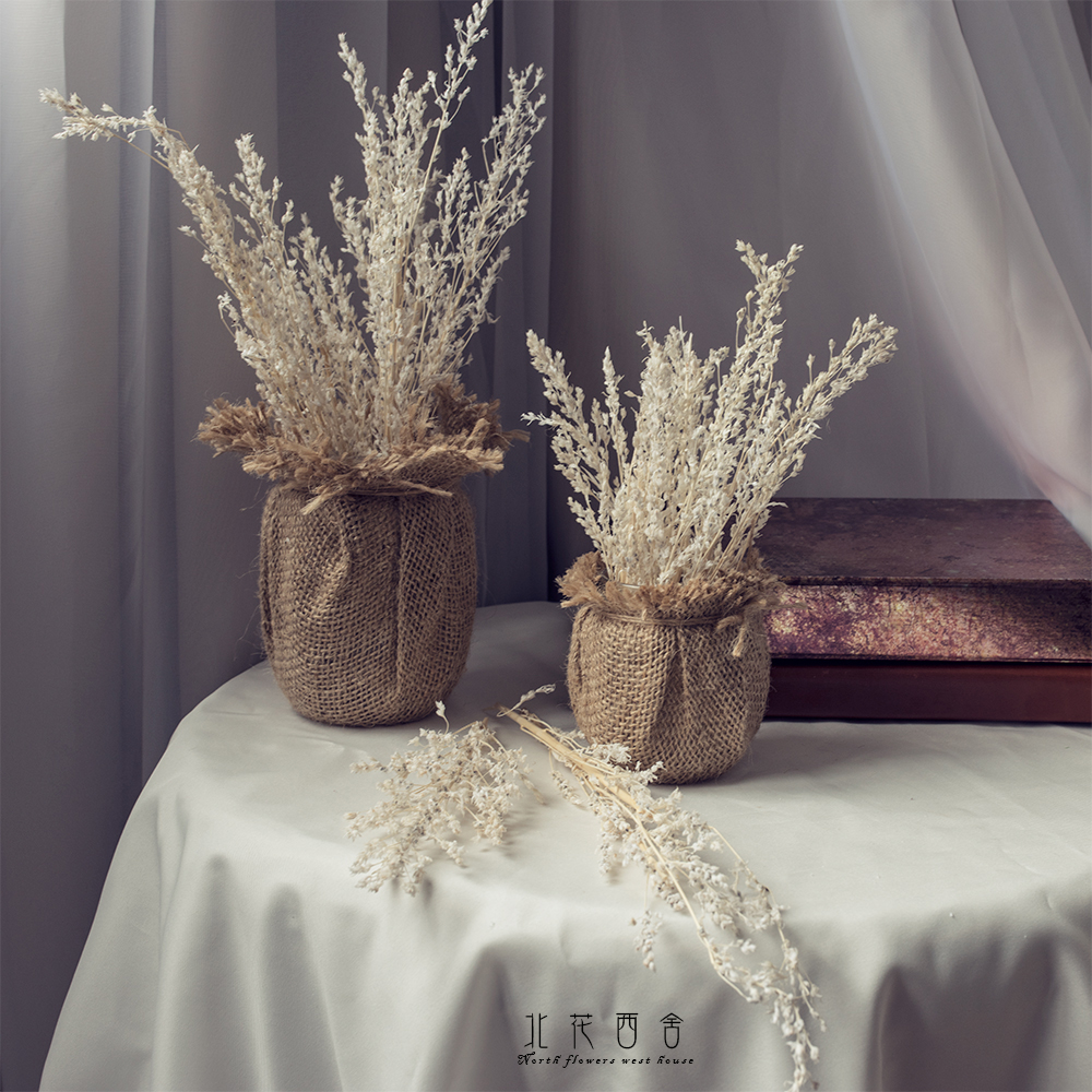 Creative flower ornaments linen vase Vintage home decoration dried flowers flower arrangement countertop vase North flower Xishe large size