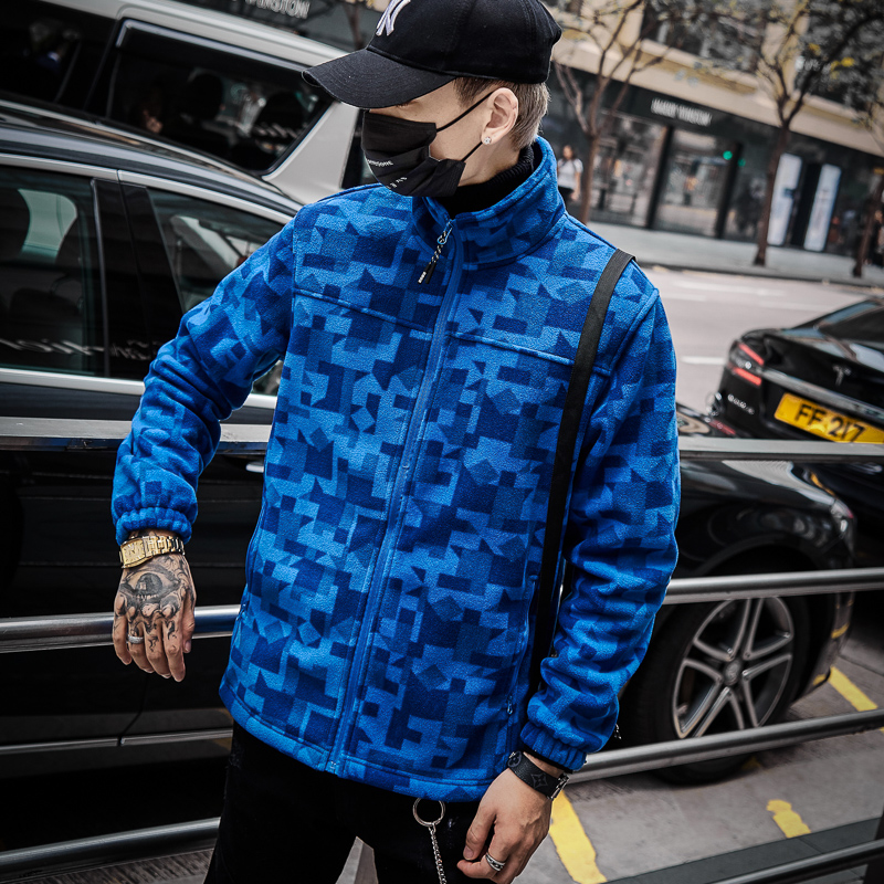Outdoor grip suede jacket male and female winter rocking grain suede jacket cardio-hoodie warm lovers home camouflated velvety clothes-Taobao