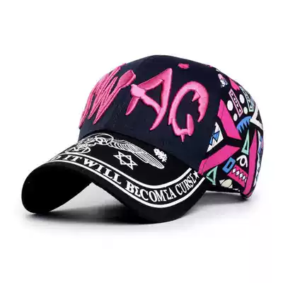 Embroidered hat summer sun hat female sunscreen baseball cap men's fashion Korean version of sunshade cap Lady spring and autumn