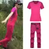Outdoor women's quick-drying sports quick-drying pants suit custom short-sleeved summer light mountaineering quick-drying pants suit men