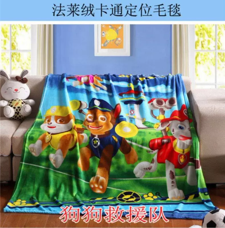 Mùa hè flannel chăn phim hoạt hình Fala nhung chăn giản dị điều hòa không khí chăn dog tuần tra đội Wang Wang đội thành tích