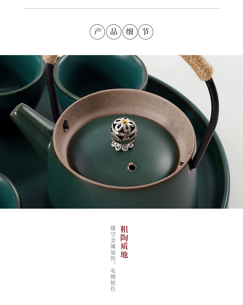 The New Chinese zen tea tea set example room soft furnishing articles ceramic kung fu tea set teahouse tea table decorations