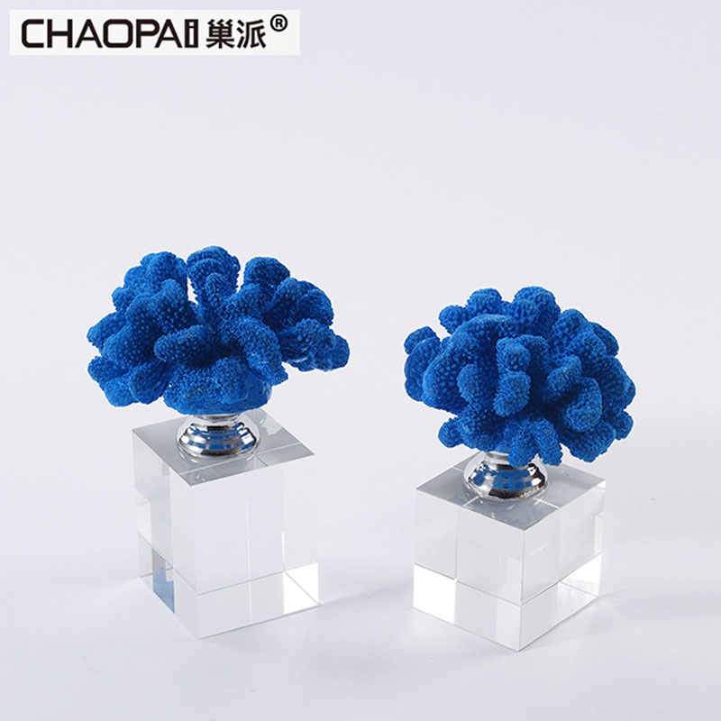 Modern minimalist coral ornament creative home model room living room TV wine cabinet marble craft soft decoration