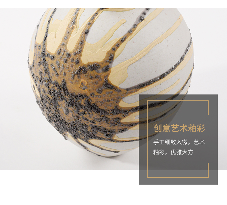 New Chinese style manual ceramic vase paunch art postmodern sitting room tea table table porch handicraft furnishing articles