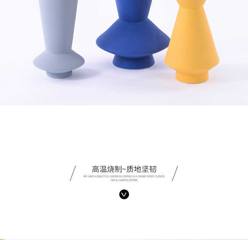 Creative move frosted color insert the flower vase furnishing articles office floor visitor desktop ceramic decoration