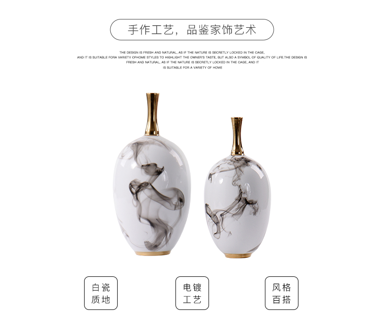 The New classical style ceramic flower vases postmodern decorative pottery handicraft furnishing articles show fine expressions using floral outraged