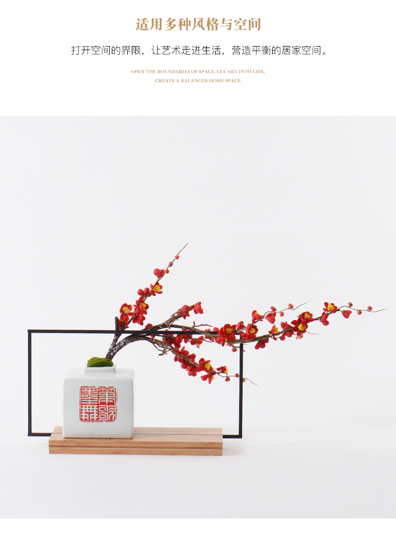 New Chinese style ceramic vase furnishing articles name plum flower potted flower, flower implement whole sitting room study example room dried flowers adorn article