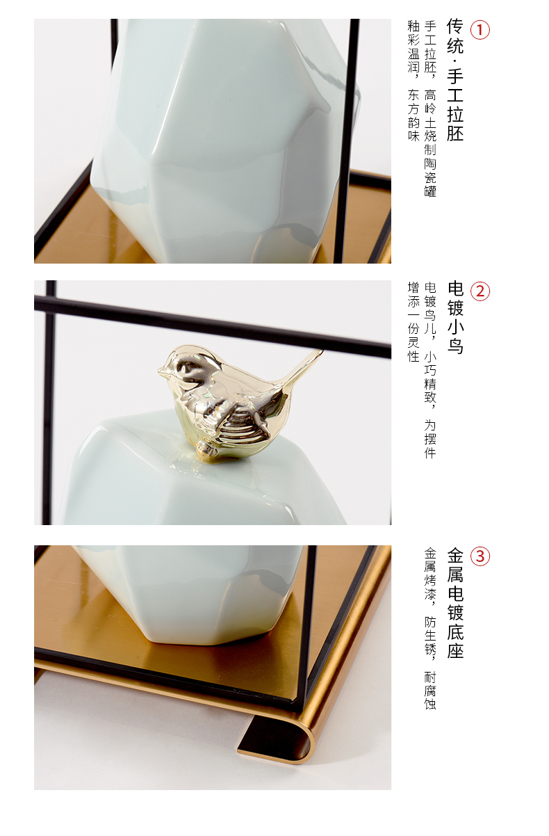 New Chinese style taihu ceramic copper bird furnishing articles soft adornment model study of the sitting room porch is decorated room decoration