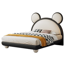 Lours dhiver Le lit des enfants Lovely Princess Bed Girl Chambre 1 m 5 Single Beds Modern Minimalist Leather Art Little Bear Bed