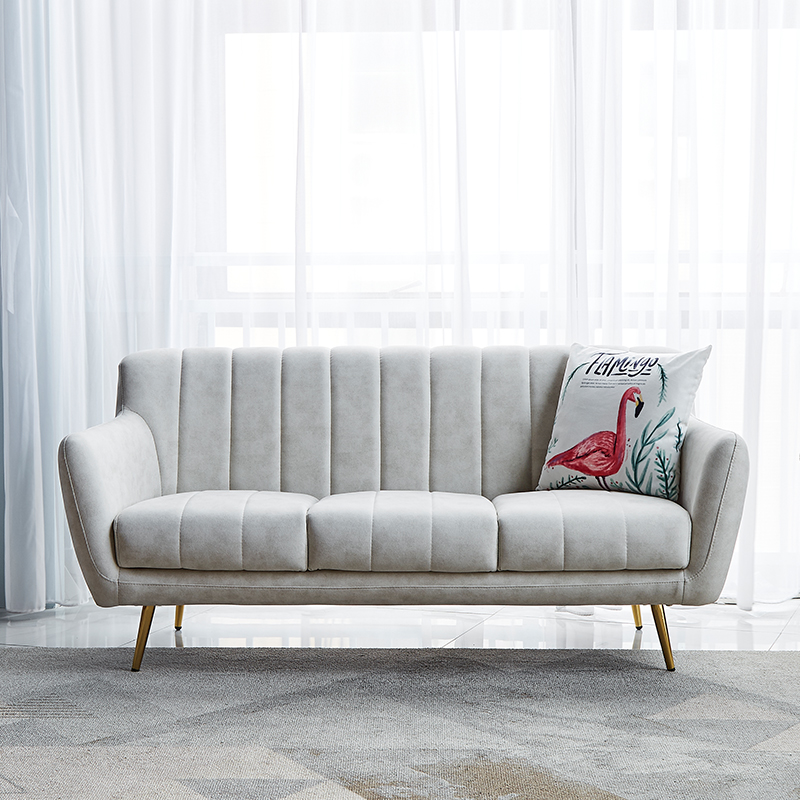 Winter bear fabric sofa Nordic simple modern small family living room technology cloth double three net red ins sofa