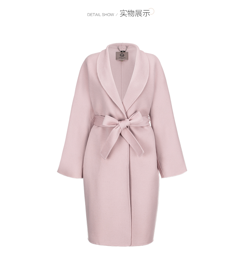 ANANI / Enmanlin thời trang ve áo thắt lưng thắt lưng bằng len thẳng áo khoác J3662405 mẫu áo dạ đẹp
