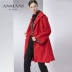 ANANI / Enmanlin phù hợp với ve áo Một từ eo thả vai dài tay áo nút trang trí áo len J3663601 áo khoác dạ trung niên Accentuated eo áo
