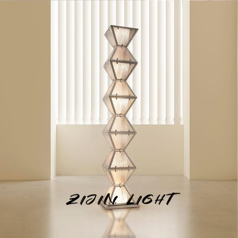 Designer Glass Floor Lamp for Hotel Living Room, Dining Room, Bedroom, Study, Modern Minimalist Broken Glass Decorative Standing Lamp