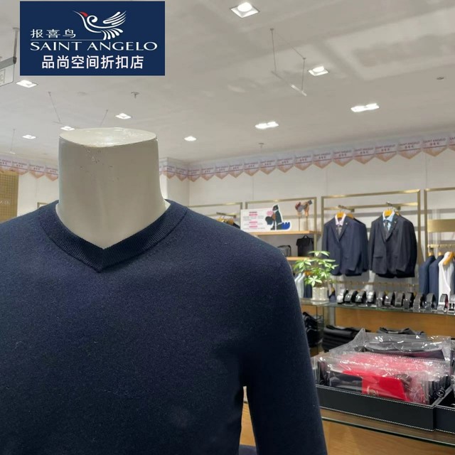 ຂ່າວດີ bird brand high-end 100% cashmere sweater business casual V-neck warm one in two color