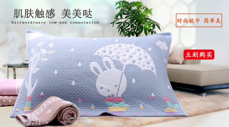 Gối khăn bông gạc người lớn jacquard vải tăng dày mềm đích thực phim hoạt hình vài mô hình không phai