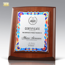 Creative Medals Custom Made of wood Plaque Contest Honours Certificate Muto Franchise of Authorised Card Hire