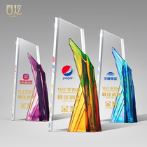 High-end trophies customized crystal medals creative glass exhibition wins customized corporate annual awards souvenir lettering