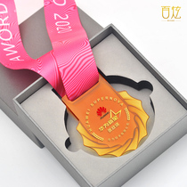 Meritorious glass medals customized medals company annual meeting outstanding staff competition awards Crystal small listed souvenirs