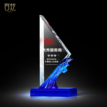 Creative Ton Wave Crystal Trophy Custom Glass Medal Customized Event Competition Awards Souvenir Gift Customized
