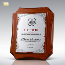 Wooden Medals Custom Set Making Creative Metal Aluminum Sheet Authorisation Card Gold Leaf Honor Certificate Franchise Card of Thanks Card