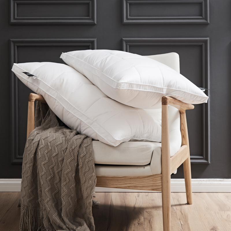 Export white goose down pillow core hard pillow single bread pillow cotton five-star hotel pillow core