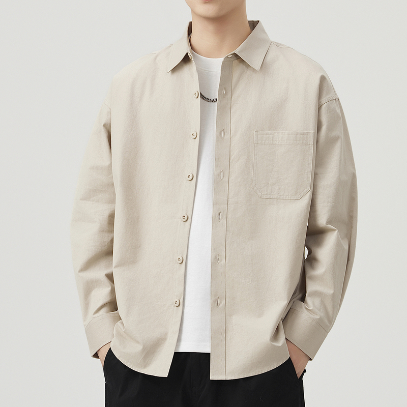 2026 Spring New Men's Pure Cotton Long-Sleeve Shirt Casual Thin Work Shirt All-Cotton Top Youth Jacket 2026 Spring New Men's Pure Cotton Long-Sleeve Shirt Casual Thin Work Shirt All-Cotton Top Youth Jacket