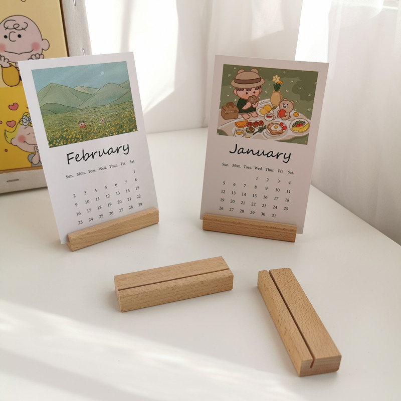 ins Nordic wind wood card seat B & B desktop decoration ornaments photo props card card slot photo clip