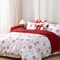 FOMODAY Rose printed wedding with four sets of wedding bifacial minimis about 60 long suede cotton newlywed beds