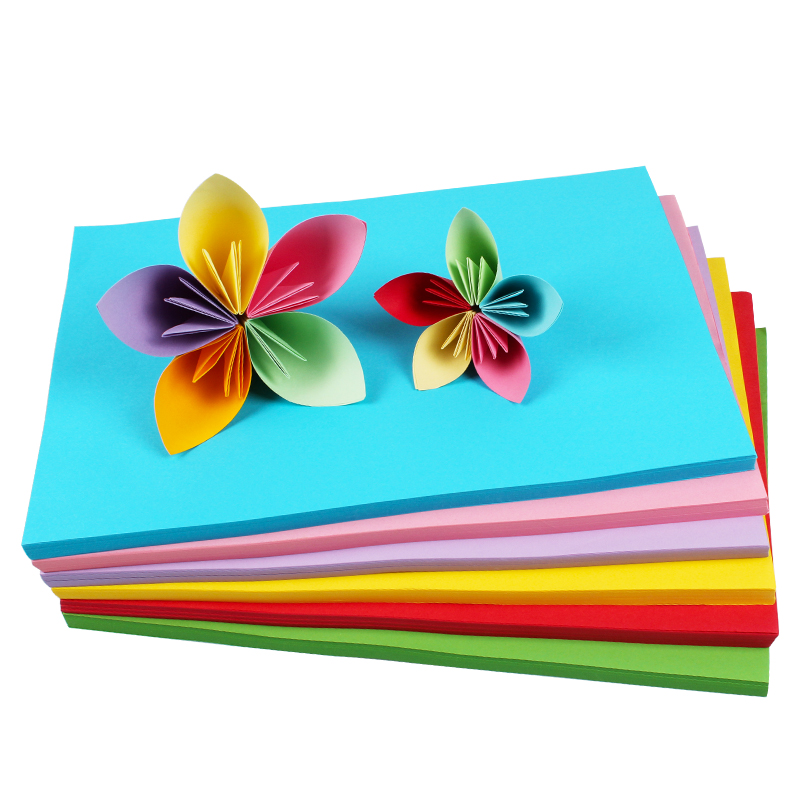 Office multicolor a4 rectangular 80g color cardboard pure color children diy manual origami typing photocopy paper