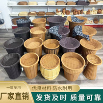  Imitation rattan fruit pile basket Supermarket shelf round fresh basket storage basket Dry basket display tray basket pile
