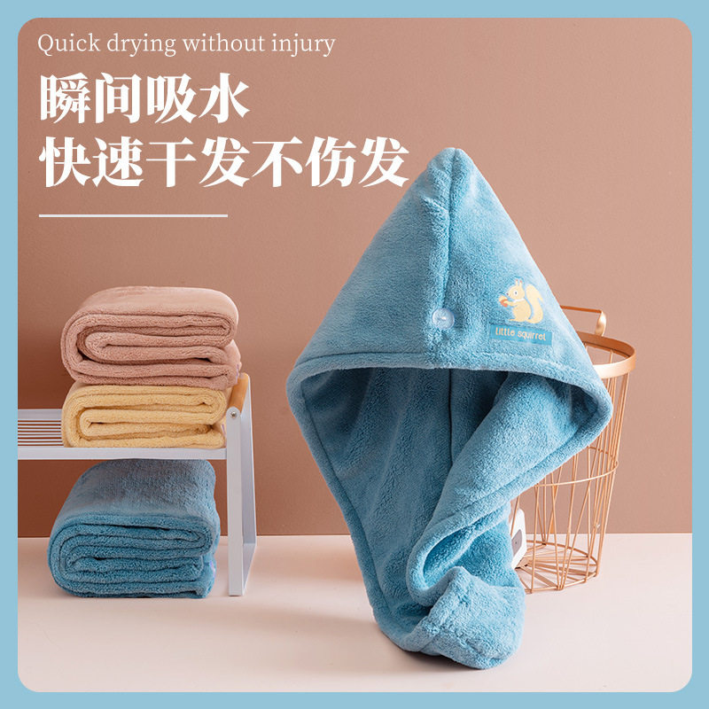 Thickened dry hair cap, quick-drying shower cap, dry hair towel, quick-drying cap, strong water-absorbing head scarf, hair washing towel for women