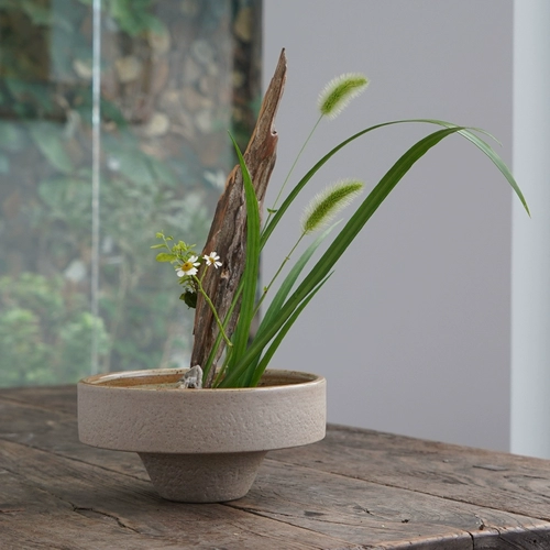 Дзен китайский стиль японского цветочного расположения посуда чай мат ретро керамика с высоким ножом цветочные украшения