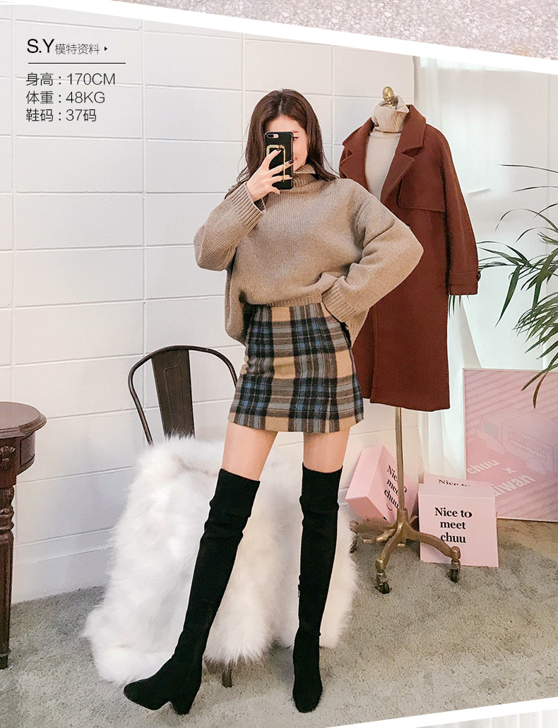 ZHR2018 thu đông mới dày với giày cao đến đầu gối, giày cao gót co giãn cao đế mỏng ống cao giày boot nữ cổ thấp vascara