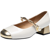 Single shoes for women 2024 new summer retro new Chinese cheongsam shoes thick heel one-word strap Mary Jane womens shoes high heels