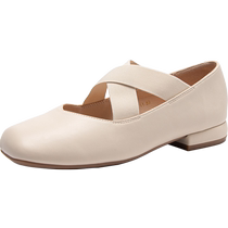 zhr Brioche Shoes Mary Jane Shallow Mouth Soft Sole Shoes Versatile One-Piece Ballet Shoes Pig Nose Shoes Women