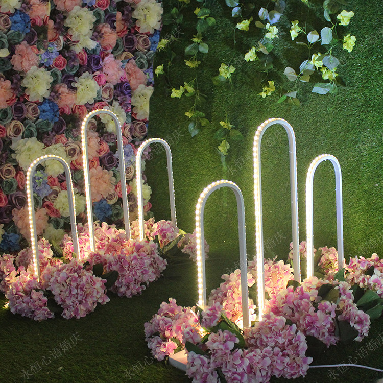 New Love's N-side road leading light with road leading stage background arrangement Wedding Props Luminous Road