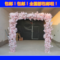 Wedding Prop Cherry Blossom Flower Door Arches Happiness Door Wedding Decoration Full Cherry Blossom Door Happy Door Trifurcated Cherry Blossom